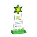 Star of David Full Color Green Abstract / Misc Crystal Award