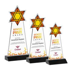 Star of David Full Color Black Abstract / Misc Crystal Award - Crystal Awards
