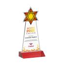 Star of David Full Color Red Abstract / Misc Crystal Award