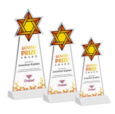 Star of David Full Color White Abstract / Misc Crystal Award - Full Color Awards