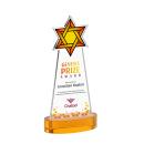 Star of David Full Color Amber on Alberton Base Abstract / Misc Crystal Award