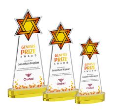 Star of David Full Color Gold on Alberton Base Abstract / Misc Crystal Award - Full Color Awards