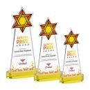Star of David Full Color Gold on Alberton Base Abstract / Misc Crystal Award