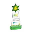 Star of David Full Color Green on Alberton Base Abstract / Misc Crystal Award