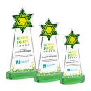 Star of David Full Color Green on Alberton Base Abstract / Misc Crystal Award