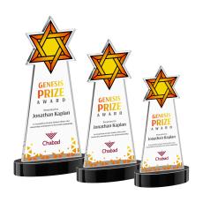 Star of David Full Color Black on Alberton Base Abstract / Misc Crystal Award - Full Color Awards