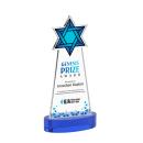 Star of David Full Color Blue on Alberton Base Abstract / Misc Crystal Award
