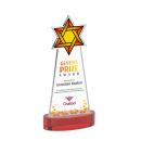 Star of David Full Color Red on Alberton Base Abstract / Misc Crystal Award