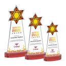Star of David Full Color Red on Alberton Base Abstract / Misc Crystal Award