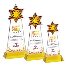 Star of David Full Color Gold on Hartford Base Abstract / Misc Crystal Award - Full Color Awards