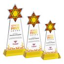 Star of David Full Color Gold on Hartford Base Abstract / Misc Crystal Award