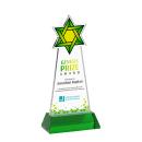 Star of David Full Color Green on Hartford Base Abstract / Misc Crystal Award