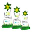 Star of David Full Color Green on Hartford Base Abstract / Misc Crystal Award
