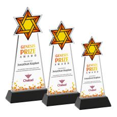 Star of David Full Color Black on Hartford Base Abstract / Misc Crystal Award - Full Color Awards