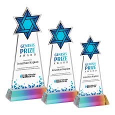 Star of David Full Color Prismatic on Hartford Base Abstract / Misc Crystal Award - Full Color Awards