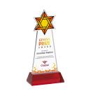 Star of David Full Color Red on Hartford Base Abstract / Misc Crystal Award