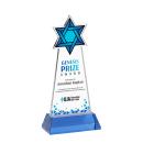 Star of David Full Color Sky Blue on Hartford Base Abstract / Misc Crystal Award
