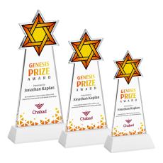 Star of David Full Color White on Hartford Base Abstract / Misc Crystal Award - Full Color Awards