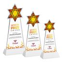Star of David Full Color White on Hartford Base Abstract / Misc Crystal Award