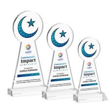 Crescent & Star Full Color Clear Abstract / Misc Crystal Award - Full Color Awards