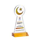 Crescent & Star Full Color Amber Abstract / Misc Crystal Award