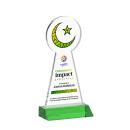 Crescent & Star Full Color Green Abstract / Misc Crystal Award