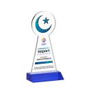 Crescent & Star Full Color Blue Abstract / Misc Crystal Award