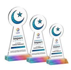 Crescent & Star Full Color Prismatic Abstract / Misc Crystal Award - Full Color Awards