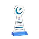 Crescent & Star Full Color Sky Blue Abstract / Misc Crystal Award