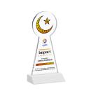 Crescent & Star Full Color White Abstract / Misc Crystal Award