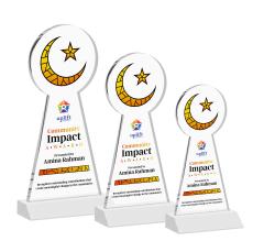 Crescent & Star Full Color White Abstract / Misc Crystal Award - Full Color Awards