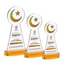 Crescent & Star Full Color Amber on Alberton Base Abstract / Misc Crystal Award