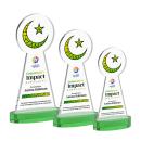 Crescent & Star Full Color Green on Alberton Base Abstract / Misc Crystal Award