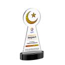 Crescent & Star Full Color Black on Alberton Base Abstract / Misc Crystal Award