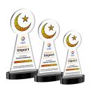 Crescent & Star Full Color Black on Alberton Base Abstract / Misc Crystal Award