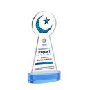 Crescent & Star Full Color Abstract / Misc on Alberton Base-Sky Blue Crystal Award