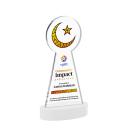 Crescent & Star Full Color White on Alberton Base Abstract / Misc Crystal Award