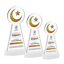 Crescent & Star Full Color White on Alberton Base Abstract / Misc Crystal Award