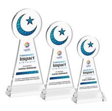 Crescent & Star Full Color Clear on Hartford Base Abstract / Misc Crystal Award - Crystal Awards