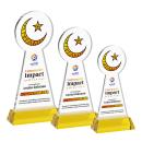 Crescent & Star Full Color Gold on Hartford Base Abstract / Misc Crystal Award