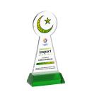 Crescent & Star Full Color Green on Hartford Base Abstract / Misc Crystal Award