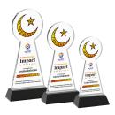 Crescent & Star Full Color Black on Hartford Base Abstract / Misc Crystal Award