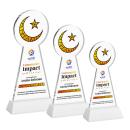 Crescent & Star Full Color White on Hartford Base Abstract / Misc Crystal Award
