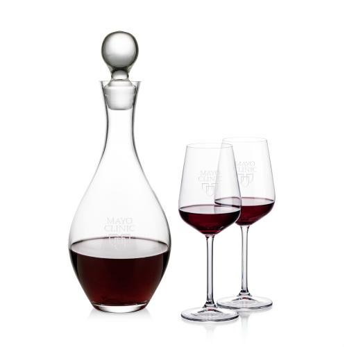 Corporate Recognition Gifts - Etched Barware - Briarwood Decanter & Elderwood Wine Set