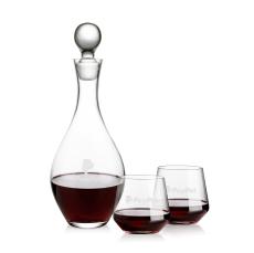Briarwood Decanter & Tucson Stemless Wine Set - Etched Barware