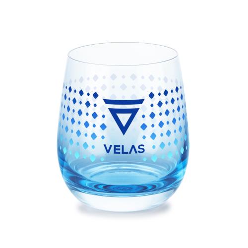Corporate Recognition Gifts - Etched Barware - Wine Glasses - Soudan Stemless Wine Blue - Full Color