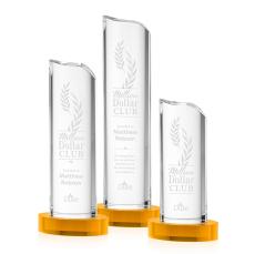 Kilburn Amber Obelisk Crystal Award - Crystal Pillar Awards