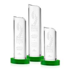 Kilburn Green Obelisk Crystal Award - Crystal Pillar Awards