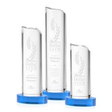 Kilburn Sky Blue Obelisk Crystal Award - Sales Awards