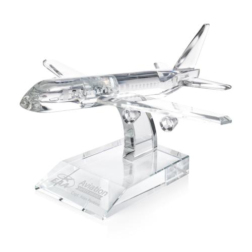 Corporate Awards - Crystal Awards - Airplane Abstract / Misc Crystal Award